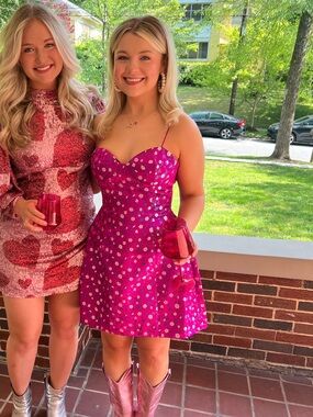 Sau Lee Jessa Floral Mini Dress - Fuchsia Spaghetti-Strap